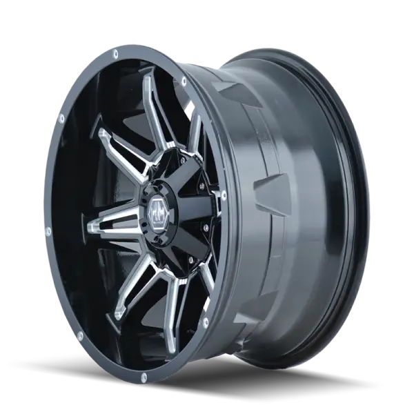 Mayhem 8090 Rampage 17x9 / 8x180 BP / 18mm Offset / 124.1mm Hub Black w/ Milled Spokes Wheel image 2