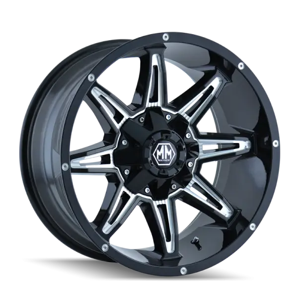 Mayhem 8090 Rampage 18x9 / 8x170 BP / 18mm Offset / 130.8mm Hub Gloss Black Milled Wheel