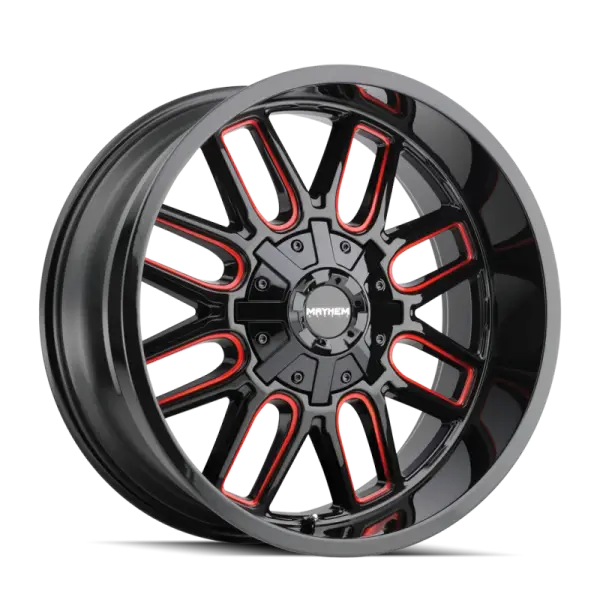 Mayhem 8107 Cogent 22x10 / 8x165.1 BP / -19mm Offset / 130.8mm Hub Gls Blk Mill Prism Red Wheel