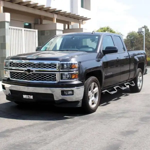 Westin 14-18 Chevrolet Silverado 1500 DC 6.5ft Bed HDX Stainless Drop W2W Nerf Step Bars - Tex. Blk thumbnail 4