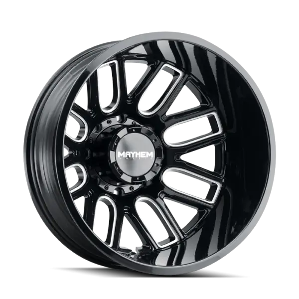 Mayhem 8107D Cogent Dually 20x8.25/8x210 BP/-192mm Offset/154.2mm Hub Black w/ Milled Spokes Wheel