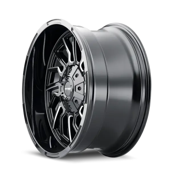 Mayhem 8111 Flywheel 22x10 / 5x127 BP / -19mm Offset / 87.1mm Hub Black w/ Milled Spokes Wheel image 2