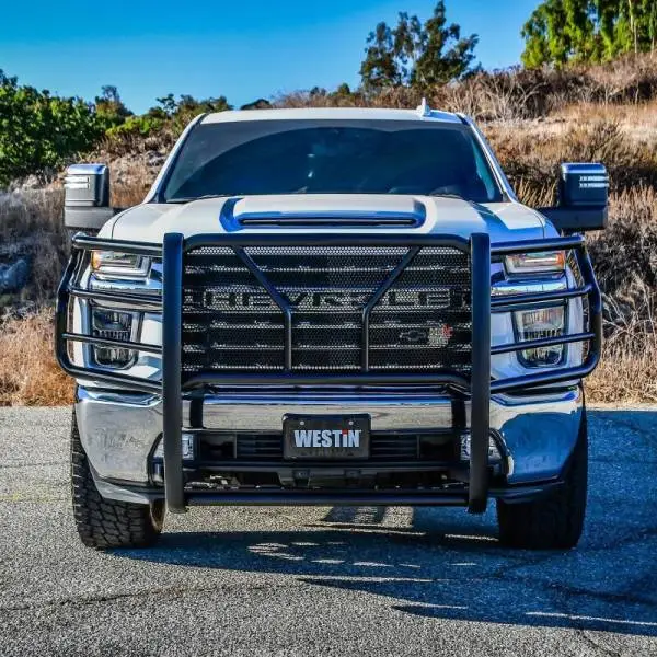 Westin 20-22 Chevrolet Silverado 2500/3500 HDX Modular Grille Guard - Black thumbnail 7