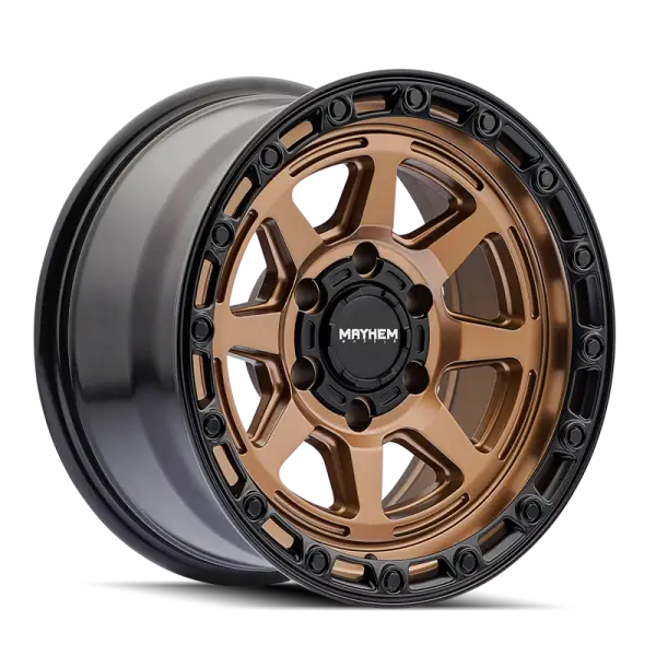 Mayhem 8306 Ridgeline 17x8.5 / 6x139.7 BP / 6mm Offset / 106.1mm Hub Satin Bronze/Black Lip Wheel