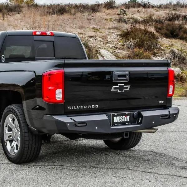 Westin 14-18 Chevy Silverado 1500 Pro-Series Rear Bumper - Textured Black thumbnail 4