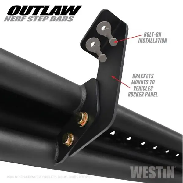 Westin 09-18 Dodge RAM 1500 Crew Cab Outlaw Nerf Step Bars thumbnail 8