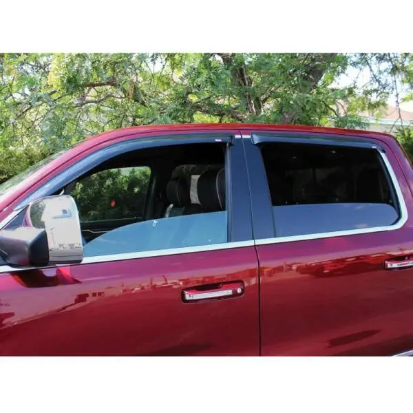 Westin 2019 RAM 1500 Crew Cab (Non Classic) Wade Slim Wind Deflector 4pc - Smoke thumbnail 4