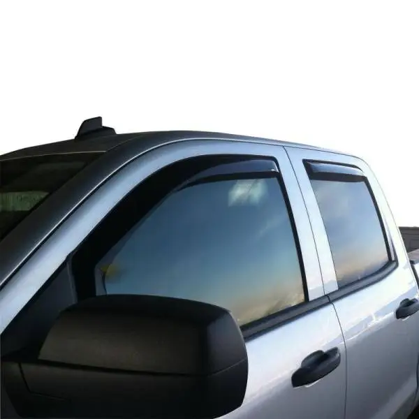 Westin 2014-2018 Chevy Silverado 1500 Dbl Cab Wade In-Channel Wind Deflector 4pc - Smoke thumbnail 3