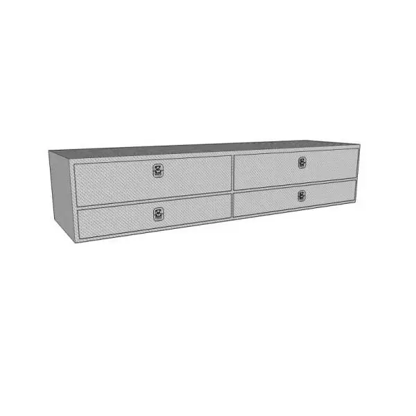 Westin/Brute High Cap 96in Stake Bed Contractor TopSider w/ Bottom Drawers - Aluminum thumbnail 4