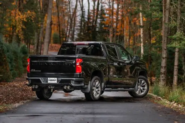 MBRP 19-21 Chevy Silverado 1500 6.2L 2.5in Dual Split Rear Cat Back w/ Quad Carbon Fiber Tips- T304 thumbnail 5