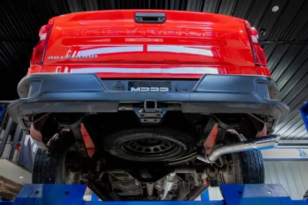 MBRP 19-24 GM 1500 Silverado/Sierra 2.7L T304 SS 3in Cat-Back w/ Single Side 4in Dual Wall Tip thumbnail 5