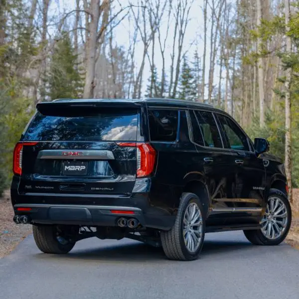 MBRP 2021+ Chevy Tahoe / GMC Yukon T304 SS 3in Cat-Back Dual Split Exhaust w/ Quad Carbon Fiber Tips thumbnail 3