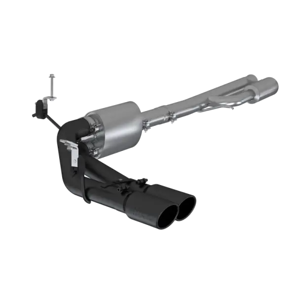 MBRP 2019+ Chevrolet Silverado 1500 4.5L/5.3L Pre-Axle Dual Side Exit w/ 4in OD Tip- Black Coated thumbnail 2