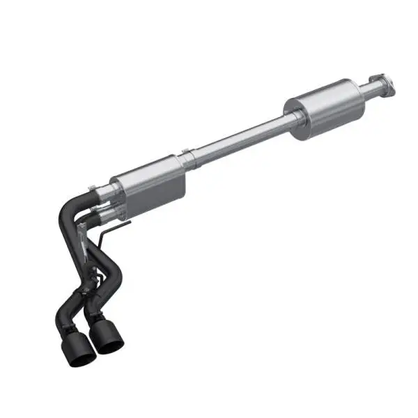 MBRP 2021+ Ford F150 Black Coated Dual Pre-Axle (Street Profile) 2.5in OD Tips 3in Cat Back Exhaust image 2