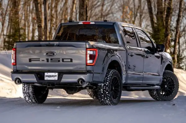 MBRP 22-23 Ford F150 T304 5in OD Carbon Fiber Tip Dual Rear Exit 3in Cat Back Exhaust image 2