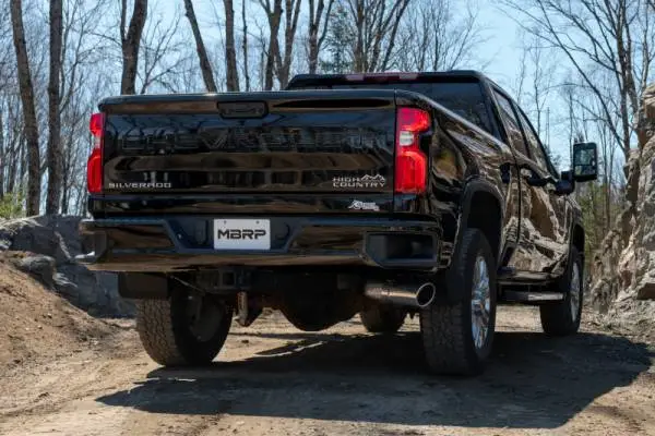 MBRP 2020+ GMC/Chevy 2500/3500 6.6L Duramax 4in Mand Bent Tubing AL-Ser Cat Back Single Side - Alum thumbnail 3