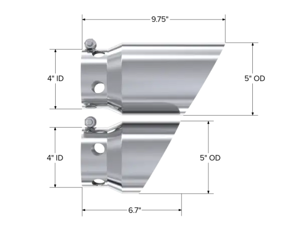 MBRP 2008 Ford F250/350/450 6.4 L 4 inlet 5 Tip Cover Set - 6 and 9 in length thumbnail 5
