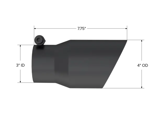 MBRP Tip 3in Round x 4in Inlet OD Dual Walled Angled Black Tip - Fits all 3in Exhausts thumbnail 4