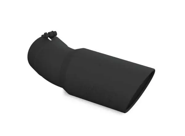 MBRP Universal Tip 6in OD 5in Inlet 15.5in Length 30 Deg Bend Angled Rolled End Black thumbnail 3