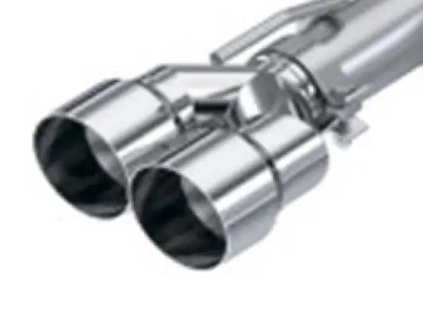 MBRP 3in ID / Dual 4in OD Out Staggered L 9.87in / R 9.37in Single Wall T304 SS Univ Exhaust Tip thumbnail 3