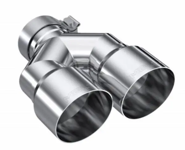 MBRP 3in ID / Dual 4in OD Out Staggered L 9.37in / R 9.87in Single Wall T304 SS Univ Exhaust Tip thumbnail 4