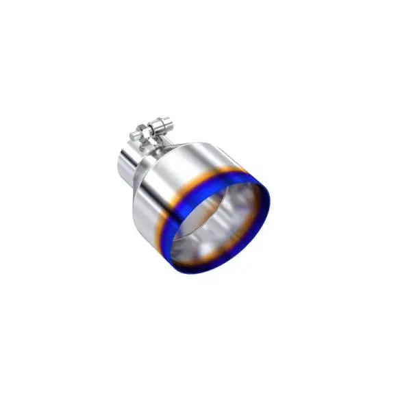 MBRP Univ. T304 Stainless Steel Burnt End Tip 2.5in ID / 5in OD / 6.5in Length Angle Cut Single Wall thumbnail 2