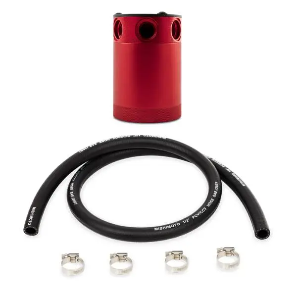Mishimoto Compact Baffled Oil Catch Can 3-Port - Red image 2