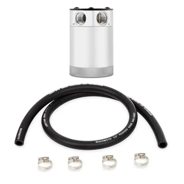 Mishimoto Compact Baffled Oil Catch Can - 2-Port - Polished image 2