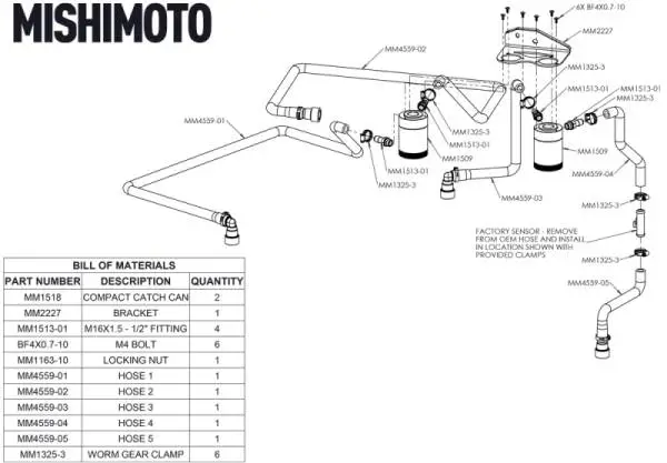 Mishimoto 18+ Ford F-150 2.7L EcoBoost Baffled Oil Catch Can Kit - Clear thumbnail 6