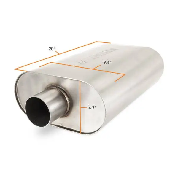 Mishimoto Universal Muffler with 2.5in Center Inlet/Outlet - Brushed thumbnail 3