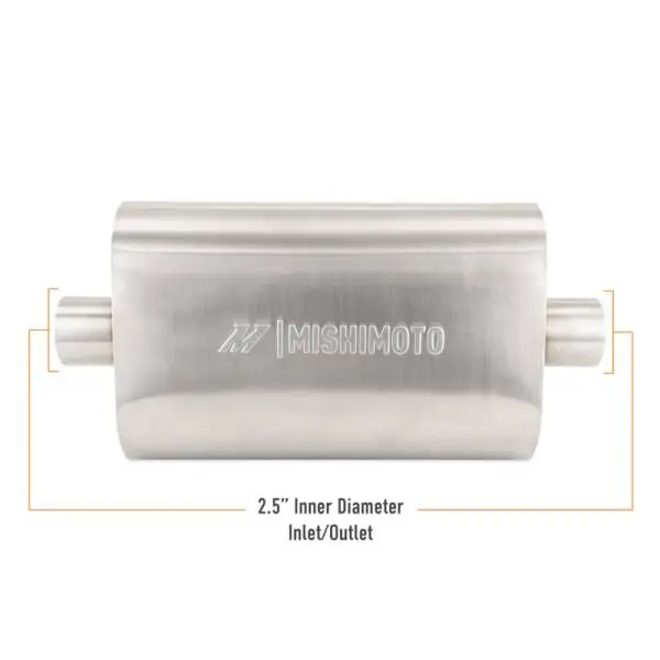 Mishimoto Universal Muffler with 2.5in Center Inlet/Outlet - Brushed thumbnail 4