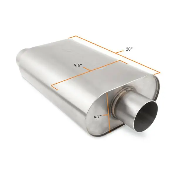 Mishimoto Universal Muffler with 3.0in Offset Inlet/Outlet - Brushed thumbnail 3