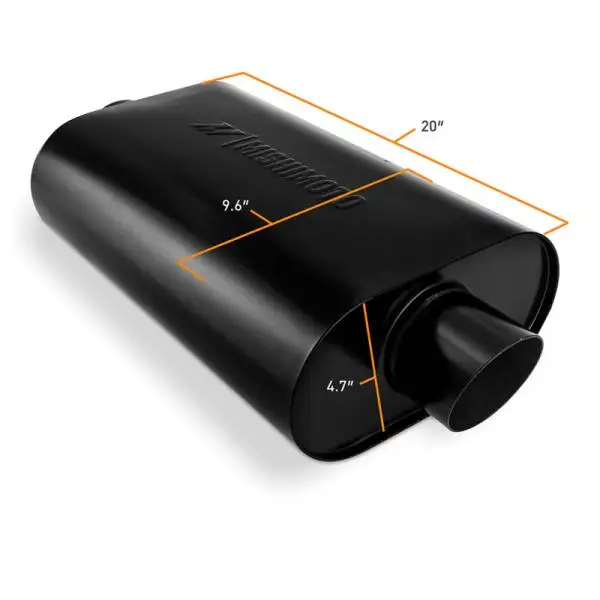 Mishimoto Muffler with 2.5in Center Inlet/Outlet - Angled Tip - Black thumbnail 4