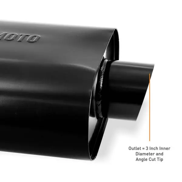 Mishimoto Muffler with 2.5in Center Inlet/Outlet - Angled Tip - Black thumbnail 6