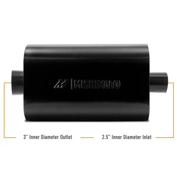 Mishimoto Muffler with 2.5in Center Inlet/Outlet - Angled Tip - Black thumbnail 7