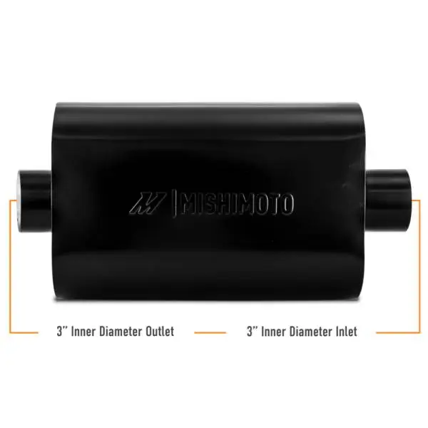 Mishimoto Muffler with 3in Center Inlet/Outlet - Angled Tip - Black thumbnail 3