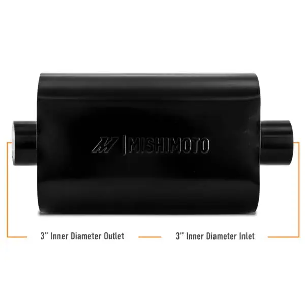 Mishimoto Muffler with 3in Center Inlet/Outlet - Angled Tip - Black thumbnail 7