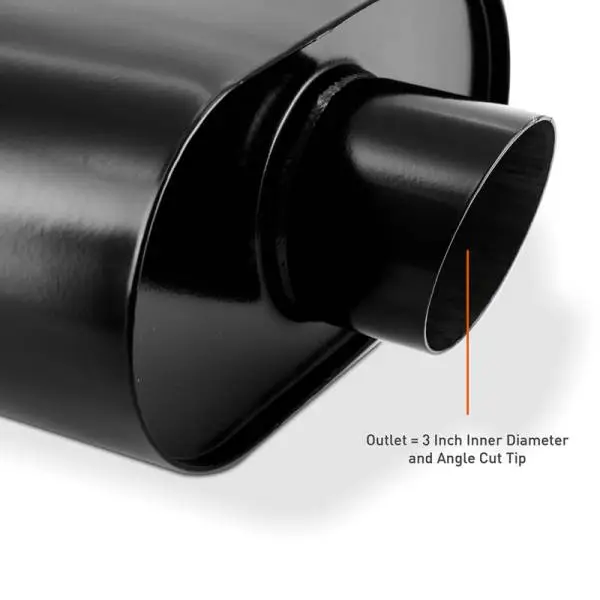 Mishimoto Muffler with 3in Center Inlet/Outlet - Angled Tip - Black thumbnail 10