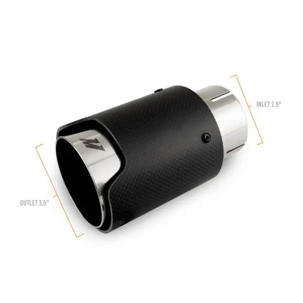 Mishimoto Carbon Fiber Muffler Tip 2.5in Inlet 3.5in Outlet Polished thumbnail 3