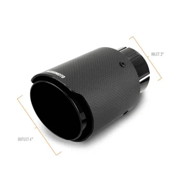 Mishimoto Carbon Fiber Muffler Tip 3in Inlet 4in Outlet Black thumbnail 3