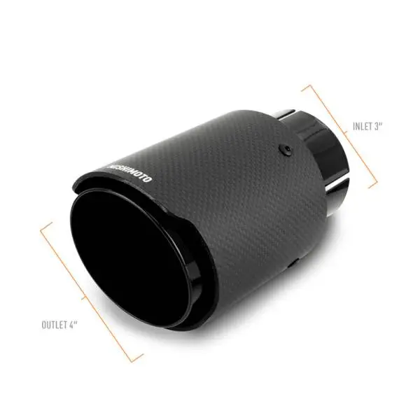 Mishimoto Carbon Fiber Muffler Tip 3in Inlet 4in Outlet Black thumbnail 6