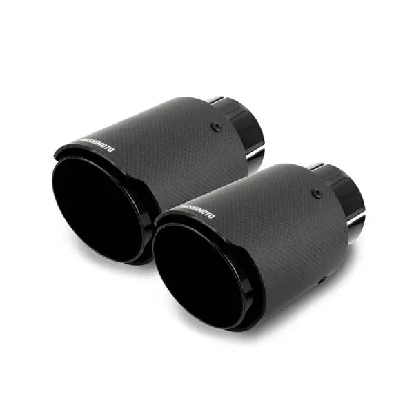 Mishimoto 2x Carbon Fiber Muffler Tip 2.5in Inlet 3.5in Outlet Black thumbnail 2