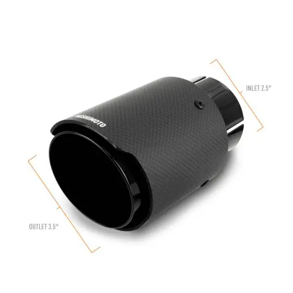 Mishimoto 2x Carbon Fiber Muffler Tip 2.5in Inlet 3.5in Outlet Black thumbnail 6