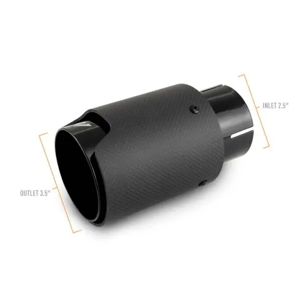 Mishimoto Carbon Fiber Muffler Tip 2.5in Inlet 3.5in Outlet M Black thumbnail 3
