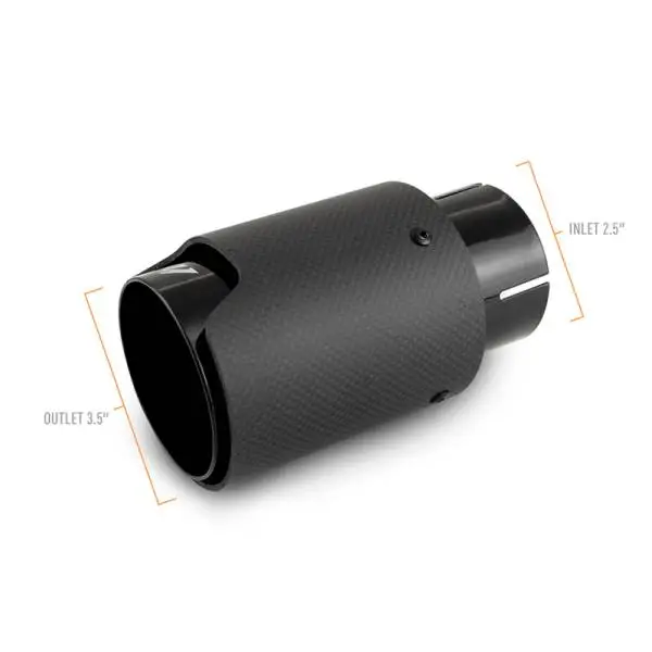 Mishimoto Carbon Fiber Muffler Tip 2.5in Inlet 3.5in Outlet M Black thumbnail 6