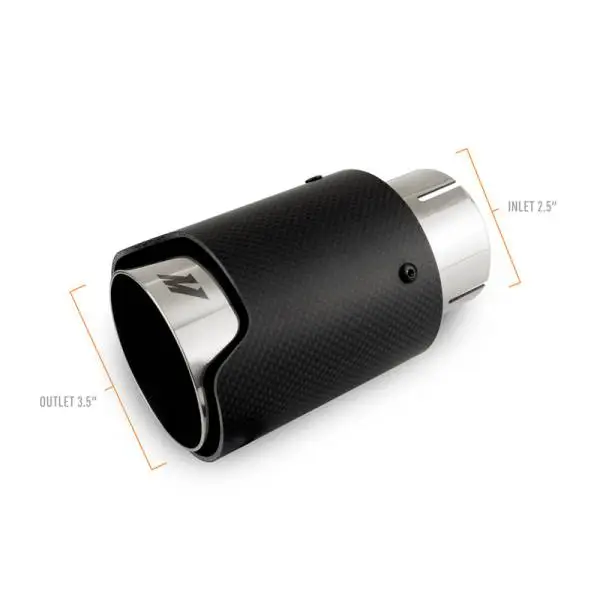 Mishimoto Carbon Fiber Muffler Tip 2.5in Inlet 3.5in Outlet M Polished thumbnail 6