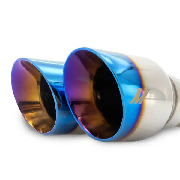 Mishimoto Dual Offset Tips 2.5in Inlet 3in Outlet Slash Cut - Burnt thumbnail 4