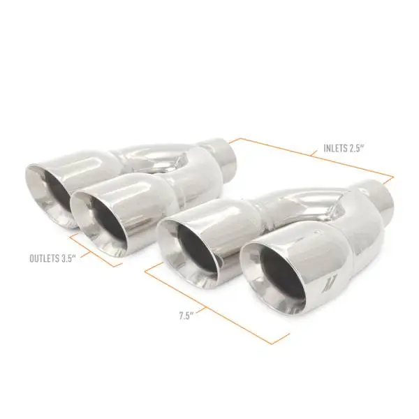 Mishimoto Universal Steel Muffler Tip 2.5in Inlet Dual Y Polished thumbnail 3