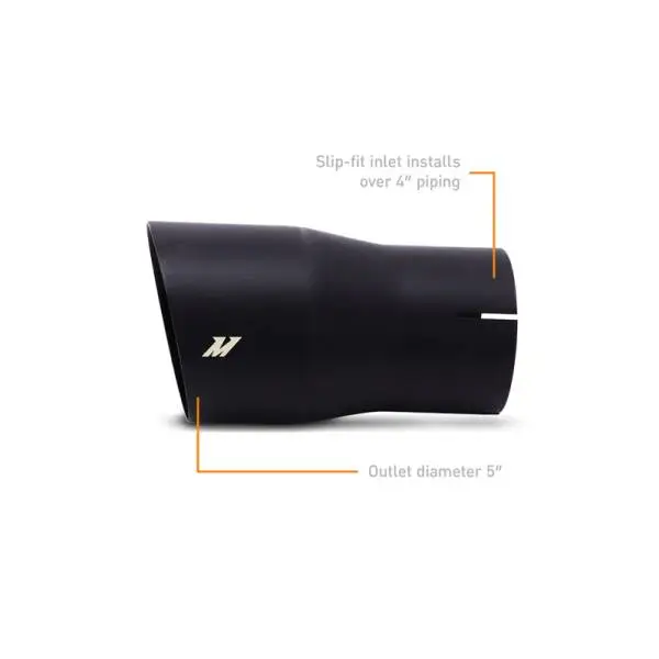 Mishimoto Clamp-On Single Wall Exhaust Tip 5in Outlet - Black thumbnail 2