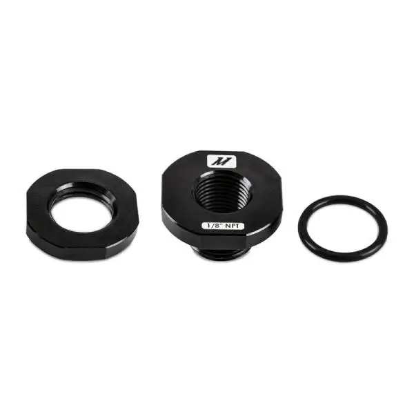 Mishimoto 1/8in NPT CNC-Machined Nozzle Mount Adapter - Black image 2